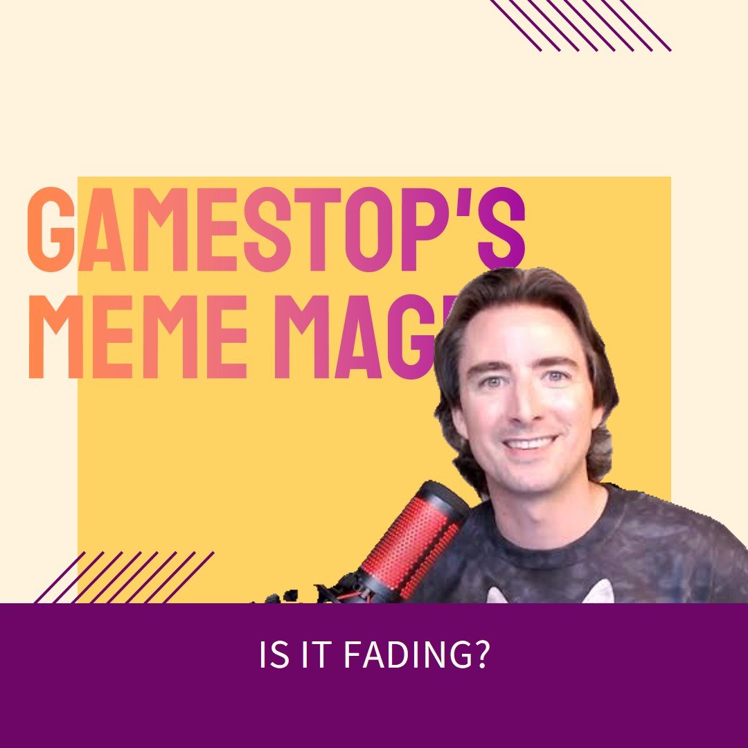 Photo by Capitalist Money on June 07, 2024. May be an image of A graphic with the text "GameStop's Meme Magic Is It Fading?" on it. There is a man in the image wearing a black t-shirt and smiling while holding a microphone. The image may contain text such as 'GAMESTOP'S MEME MAG', 'IS IT FADING?'.