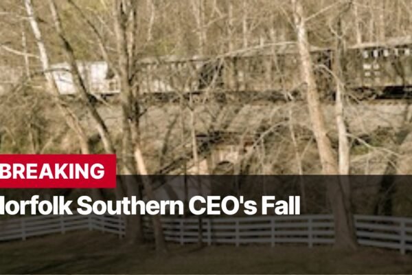 Photo by Capitalist Money on September 12, 2024. May be an image of A train is seen in the distance, as the news headline "BREAKING: Norfolk Southern CEO's Fall" is shown at the bottom of the image. The image may contain text such as 'B', 'R', 'E', 'A', 'K', 'I', 'N', 'G', ' ', 'N', 'o', 'r', 'f', 'o', 'l', 'k', ' ', 'S', 'o', 'u', 't', 'h', 'e', 'r', 'n', ' ', 'C', 'E', 'O', ''', 's', ' ', 'F', 'a', 'l', 'l'.