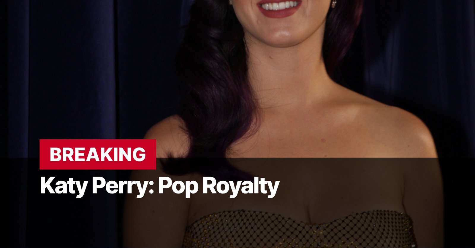 Photo by Capitalist Money on September 12, 2024. May be an image of Katy Perry, the pop icon, is seen here with a bright smile, her hair cascading down her shoulders, wearing a revealing gold and black outfit. The image may contain text such as 'BREAKING', 'Katy Perry: Pop Royalty'.