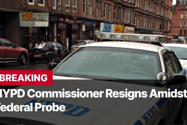 Photo by Capitalist Money on September 14, 2024. May be an image of A photo of a NYPD police car parked on a city street with the headline "BREAKING: NYPD Commissioner Resigns Amidst Federal Probe" superimposed over the image. The image may contain text such as 'BREAKING', 'NYPD Commissioner Resigns Amidst', 'Federal Probe', 'NYPD'.