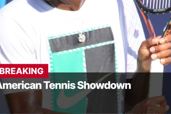 Photo by Capitalist Money on September 04, 2024. May be an image of A close-up image of a tennis player holding his racquet. He is wearing a white shirt with a green and black design and a silver necklace. The image may contain text such as 'BREAKING', 'American Tennis Showdown'.