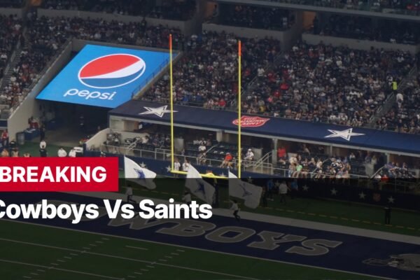 Photo by Capitalist Money on September 16, 2024. May be an image of A photo of the Dallas Cowboys football team playing against the New Orleans Saints. The image may contain text such as 'BREAKING', 'Cowboys Vs Saints', 'pepsi', 'THE SALVATION ARMY', 'THE SALVATION ARMY'.