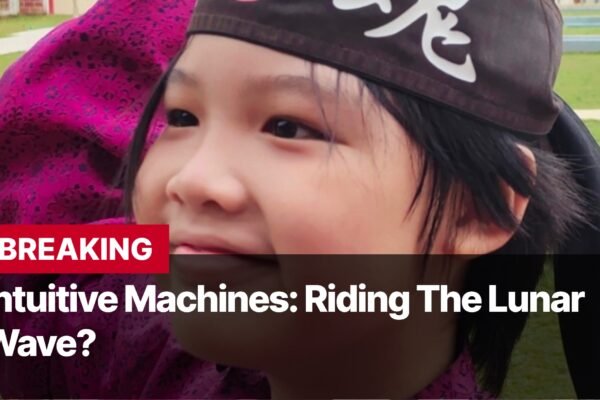 Photo by Capitalist Money on September 18, 2024. May be an image of A young child with black hair and wearing a pink jacket looks off to the side, while a red banner with white text across the bottom reads 'BREAKING Intuitive Machines: Riding the Lunar Wave?'. The image may contain text such as 'BREAKING', 'Intuitive Machines: Riding The Lunar', 'Wave?'.