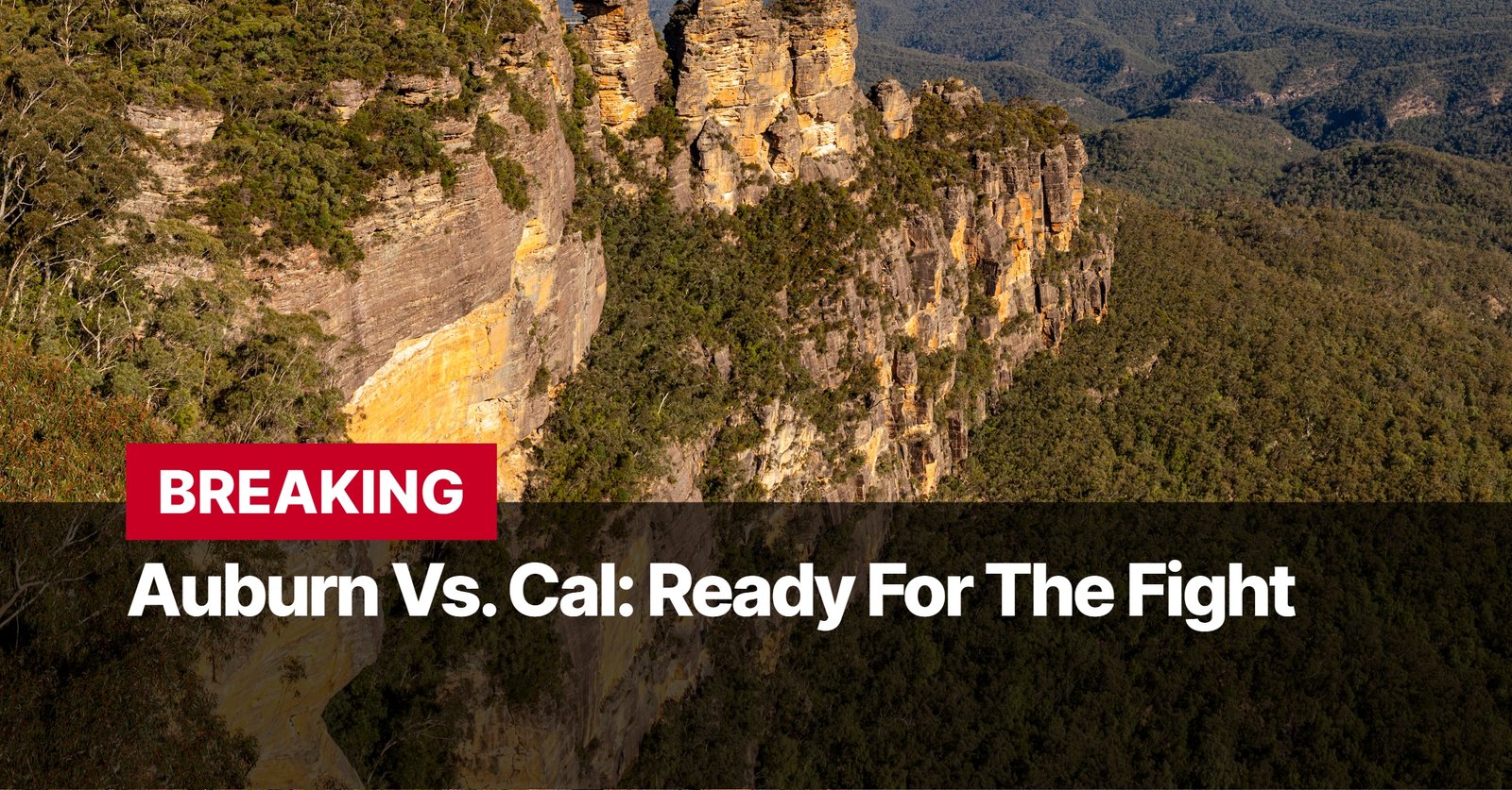 Photo by Capitalist Money on September 08, 2024. May be an image of An aerial view of a steep, rocky cliff face with lush green trees growing on the side. The text "BREAKING Auburn Vs. Cal: Ready For The Fight" is superimposed over the image. The image may contain text such as 'B', 'R', 'E', 'A', 'K', 'I', 'N', 'G', ' ', 'A', 'u', 'b', 'u', 'r', 'n', ' ', 'V', 's', '.', ' ', 'C', 'a', 'l', ':', ' ', 'R', 'e', 'a', 'd', 'y', ' ', 'F', 'o', 'r', ' ', 'T', 'h', 'e', ' ', 'F', 'i', 'g', 'h', 't'.