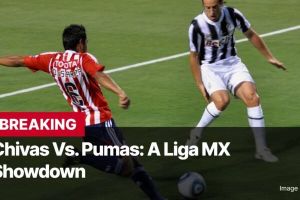 Photo by Capitalist Money on November 04, 2024. May be an image of A soccer game between Chivas and Pumas. The game is part of the Liga MX. The image may contain text such as 'BREAKING Chivas Vs. Pumas: A Liga MX Showdown Image by Danyele'.