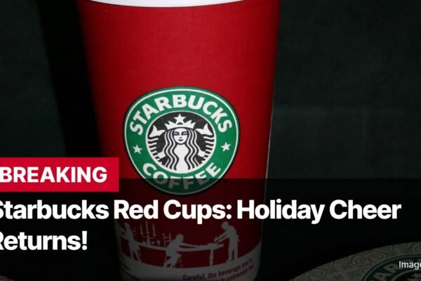 Photo by Capitalist Money on November 07, 2024. May be an image of A red Starbucks cup with the Starbucks logo on it. The words "BREAKING Starbucks Red Cups: Holiday Cheer Returns!" are written in white text on a black background. The image may contain text such as 'BREAKING Starbucks Red Cups: Holiday Cheer Returns! Careful, the beverage you're is extremely hot. Image by Orizan'.