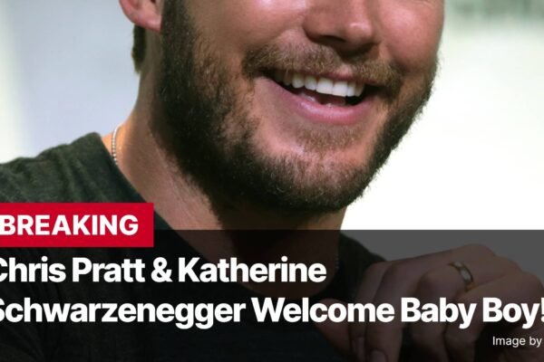 Photo by Capitalist Money on November 12, 2024. May be an image of Chris Pratt beams with joy as he announces the birth of his son with Katherine Schwarzenegger. The couple is seen in a photo, with Pratt wearing a green shirt and a wedding band on his ring finger. The image may contain text such as 'BREAKING Chris Pratt & Katherine Schwarzenegger Welcome Baby Boy! Image by Damian Vo'.