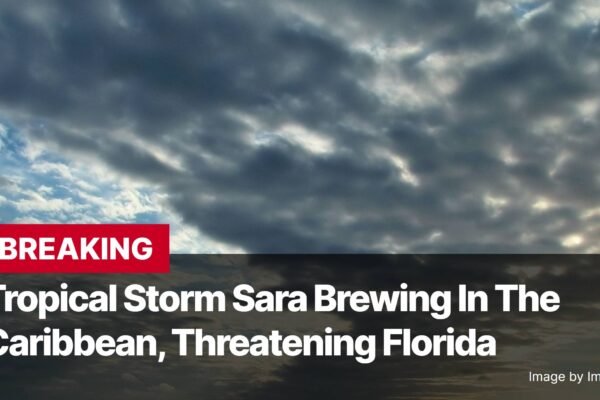 Photo by Capitalist Money on November 13, 2024. May be an image of A dramatic image of a stormy sky with the words "BREAKING Tropical Storm Sara Brewing in The Caribbean, Threatening Florida" overlaid on top. The image may contain text such as 'BREAKING', 'Tropical Storm Sara Brewing in The Caribbean, Threatening Florida', 'Image by ImagePerson'.