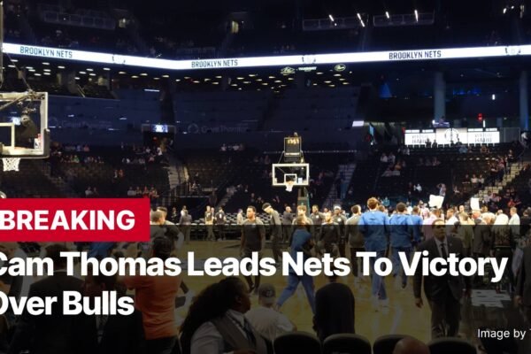 Photo by Capitalist Money on November 02, 2024. May be an image of A basketball game is being played at the Barclays Center in Brooklyn, New York. The Nets won the game, with Cam Thomas leading the team to victory. The image may contain text such as 'BREAKING Cam Thomas Leads Nets To Victory Over Bulls Image by Tdorante10'.